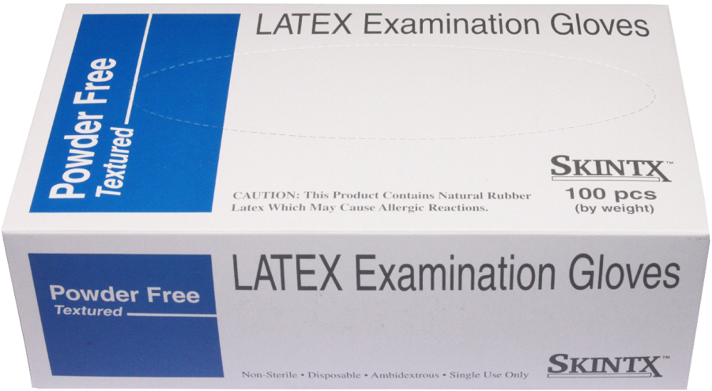 5.0 mil. Skintx Latex exam gloves,